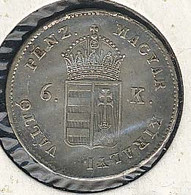 Ungarn, 6 Krajczar 1849 NB, Silber, Unabhängigkeitskrieg - Hungary
