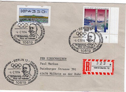 52096 - Bund - 1994 - 100Pfg Olympia '92 MiF A R-Bf M SoStpl BERLIN - ... VIKTOR VON PODBIELSKI ... -> Muelheim - Autres & Non Classés