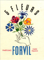 Carte Parfumée Parfums 5 Fleurs Fleur Flower Fiore Forvil à Paris 5,7 Cm X 8 Cm Dos Blanc Superbe.Etat - Unclassified