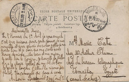 Card Sent To Marie Tate Arthur Plum Bureau TSF Ismailia Canal De Suez Card April Fool - Ismailia