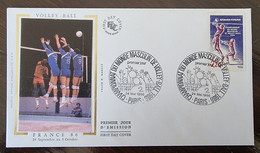 FRANCE Volley Ball. Yvert N° 2420 FDC Sur Soie, Enveloppe 1 Er Jour. Paris 24 Mai 1986 - Volley-Ball