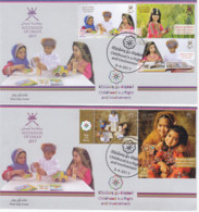 Oman Stamp 2017 Childhood Right Sheetlet Of 5 Stamps Copl, On 2 FDC - First Day Cover - Oman