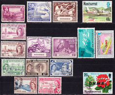 Montserrat 1938-1993 Lot Of Stamps And Official Stamps Used O - Montserrat