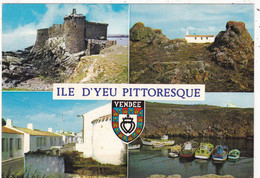 85. ILE D'YEU. CPSM. MULTIVIES. 4 VUES " ILE D'YEU PITTORESQUE " - Ile D'Yeu