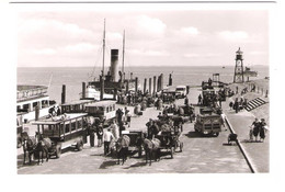 Deutschland - Nordseeinsel Norderney - Dampferanlegestelle - Dampfer - Ship - Schiff - Oldtimer Cars Autos Harbour Hafen - Norderney