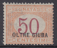 ITALIA - OLTRE GIUBA - Sassone Tax N. 6 - OTTIMA CENTRATURA - Cat. 350 Euro - MNH** - Gomma Integra    . - Oltre Giuba