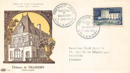 FDC - Premier Jour -  Chateau De VILLANDRY  - Juil 1954 - (autre Vue ) - 1950-1959