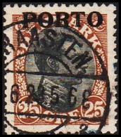 1923. DANMARK. Postage Due. Porto. Chr. X. 25 Øre Brown/black Nice Cancelled GRAASTEN 6.23. (Michel P6) - JF519811 - Portomarken