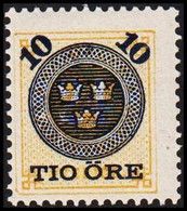 1889. Surcharge On Circle Type 10 ÖRE On 24 öre Orange. Never Hinged. (Michel 40) - JF519927 - Neufs
