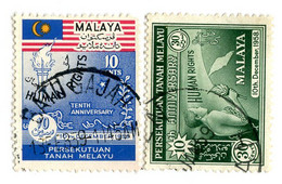 10325 Fed.of Malaya 1958 Scott # 89-90 Used OFFERS WELCOME! - Fédération De Malaya