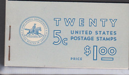 1963. USA. $ 1,00 Booklet Contains 4 Panes Of Five 5c Stamps + ADVERTISEMENT PRINT Never Hinged. Small Pos... - JF519994 - 1941-80