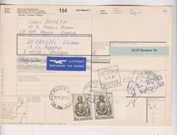 SWITZERLAND 1981 MEYRIN Parcel Card To Italy - Briefe U. Dokumente