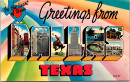 Texas Greetings From Dallas Large Letter Chrome - Dallas