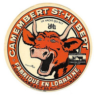 Etiquette Camembert St HUBERT LA VACHE QUI RIT Signée Benjamin Rabier - Kaas