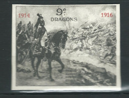 FRANCE VIGNETTE DELANDRE 9éme Regt De Dragons 1914 1918 WWI Ww1 Cinderella Poster Stamp - Vignettes Militaires