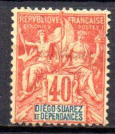 Diégo Suarez: Yvert N° 34(*); 1 Dent Manquante - Unused Stamps