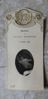 Menu De Baptême 8/ 4/ 1928 - Déjeuner Et Dîner Texte Humoristique Photo En Médaillon Gravure Gaufrée - Imp Choisy Le Roy - Menus