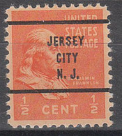 USA Precancel Vorausentwertungen Preo Bureau New Jersey, Jersey City 803-63 - Precancels