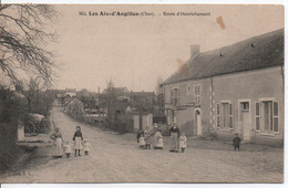 Carte Postale Ancienne Les Aix D'Angillon - Route D'Henrichemont - Les Aix-d'Angillon