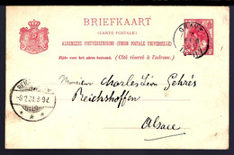 ENTIER POSTAL DE GRAVE - PAYS-BAS - 1901 - POUR REICHSHOFFEN - BAS-RHIN - Postal Stationery