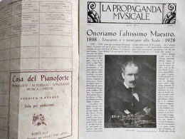 Italian Magazine LA PROPAGANDA MUSICALE 1929 Onore Al Maestro Toscanini And Thirty Years At La Scala. Stravinski Interv. - Musica