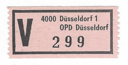 BRD ★ V-Zettel, Wertmarke ★ 4000 Düsseldorf 1 OPD Düsseldorf 299 - R- Und V-Zettel