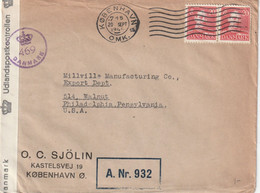Denmark 1945 Censored Cover Mailed To USA - Lettres & Documents
