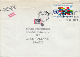 NATIONS UNIES SEUL SUR LETTRE POUR LA FRANCE 1995 - Cartas & Documentos