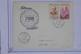 AU17  FRANCE  BELLE LETTRE  1959  1ER VOL PARIS  POUR NEW YORK  USA   ++ AFFRANCH. PLAISANT - 1927-1959 Lettres & Documents