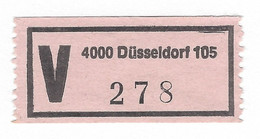 BRD ★ V-Zettel, Wertmarke ★ 4000 Düsseldorf 105 278 - R- & V- Vignette