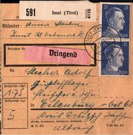 ! 1943 Paketkarte Deutsches Reich Aus Imst In Tirol Nach Eilenburg, Lager - Covers & Documents