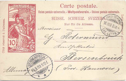 PK 32 UPU  Chaux-de-Fonds - Bersenbrück D        1900 - Enteros Postales