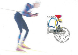 Norway Norge 1994 Olympic Winter Games Lillehammer 1994, Flags Mi 1146- Maximum Card FDCancellation - Covers & Documents