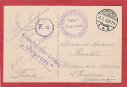 WW1 - Carte En Franchise Du Camp De Prisonniers D'Ohrdruf Vers L'Huisserie (Mayenne) 1915 - Oorlog 1914-18