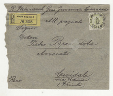 Austria Letter Cover Posted Registered 1896 Graz To Cividale B220425 - Covers & Documents