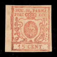 Antichi Stati Italiani - Parma - 1859 - 15 Cent (9ab - Stampa Oleosa) Bordo Foglio - Gomma Originale - Diena - Autres & Non Classés