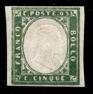 Antichi Stati Italiani - Sardegna - 1861 - 5 Cent (13C) - Gomma Originale - Leggero Decalco - Autres & Non Classés