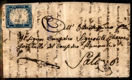 Antichi Stati Italiani - Sardegna - 20 Cent Celeste Oltremare Scurissimo (15i) - Lettera Da Racconigi A Saluzzo Del 8.12 - Autres & Non Classés