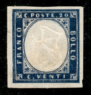 Antichi Stati Italiani - Sardegna - 1857 - Effigie Capovolta - 20 Cent (15Dc) - Gomma Originale - Diena (12.000) - Autres & Non Classés