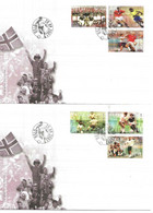 Norway 2002 Norwegian Football 100 Years Anniversary. Mi 1440-1445 In Two  FDCs - Cartas & Documentos