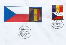 ANDORRE-TCHÉQUIE. Emission Conjointe 2022 (Charles University.Prague). FDC 30 Anys De Català - Covers & Documents