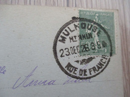 Sur CPA Mulhouse Beau Cachet Provisoire? 23/12/1926 Rue De France - Mechanical Postmarks (Other)