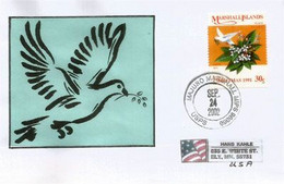 Christmas In The Marshall Islands. Peace And Joy !  Letter Majuro To USA - Marshall Islands