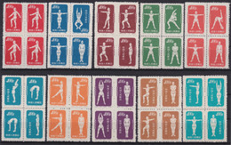 CHINA 1952, "Radio Gymnastic", Serie 4-blocks, Unused Never Hinged - Verzamelingen & Reeksen