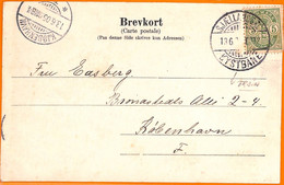 99103 - DENMARK - POSTAL HISTORY -  TRAIN AMBULANT Postmark On POSTCARD  1905 - Storia Postale