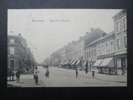 CP BELGIQUE (V2210) WAREMME (2 Vues) Rue De La Station Marcophilie Jemeppe Sur Meuse Et Velaine Sur Meuse 1914 - Borgworm