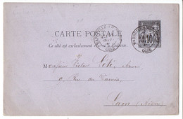 Oise - Carte Postale Entier Repiqué CàD MARSEILLE LE PETIT 11 Sept 1880 - Prêts-à-poster:private Overprinting