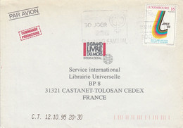 LUXEMBOURG SEUL SUR LETTRE POUR LA FRANCE 1995 - Briefe U. Dokumente