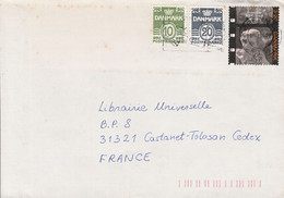 DANEMARK AFFRANCHISSEMENT COMPOSE SUR LETTRE POUR LA FRANCE 1990 - Covers & Documents