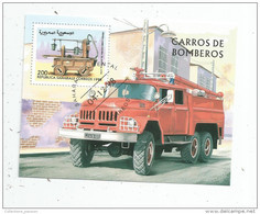 Timbre , SAPEURS POMPIERS , Carros De Bomberos , Republica Saharaui Correos 1998 - Firemen